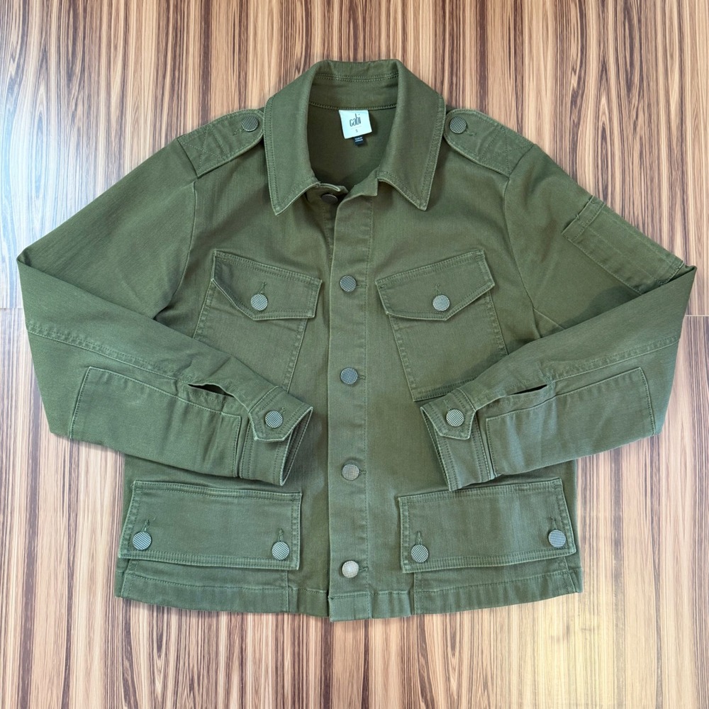 Cabi Safari Jacket Sz Small 4497 Olive Green Military Utility Chic Gorpcore